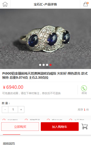 寶石匯商城網站案例圖片1