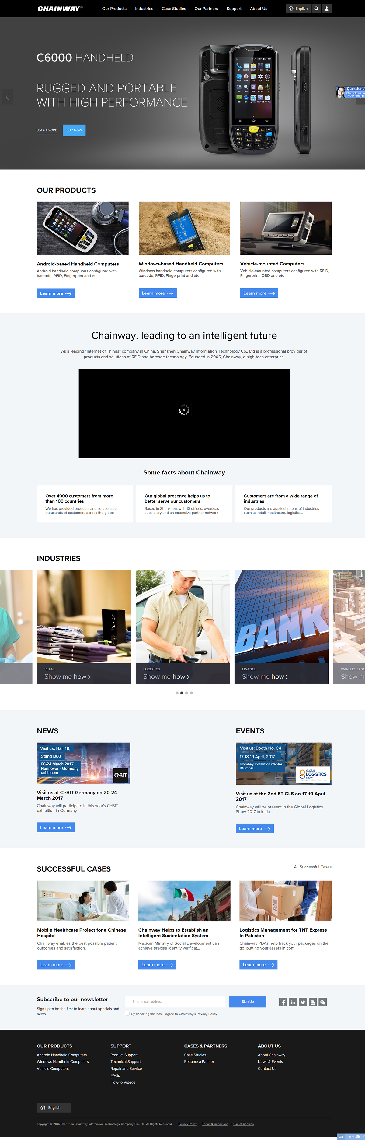 CHAINWAY深圳成為手持終端網站案例