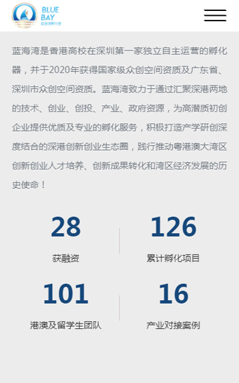 藍海灣孵化港網站案例圖片2