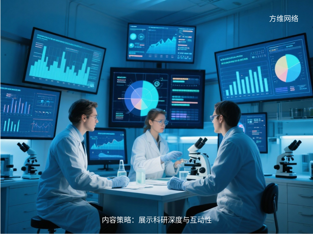 內容策略:展示科研深度與互動性