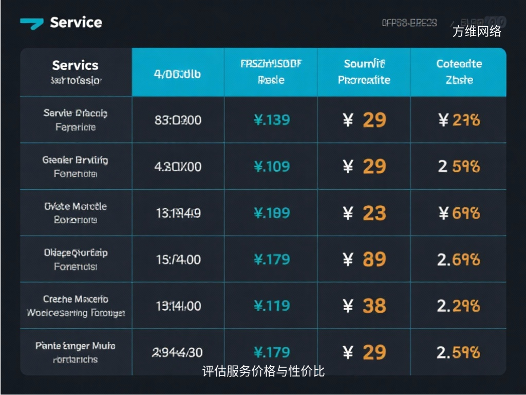 評估服務價格與性價比